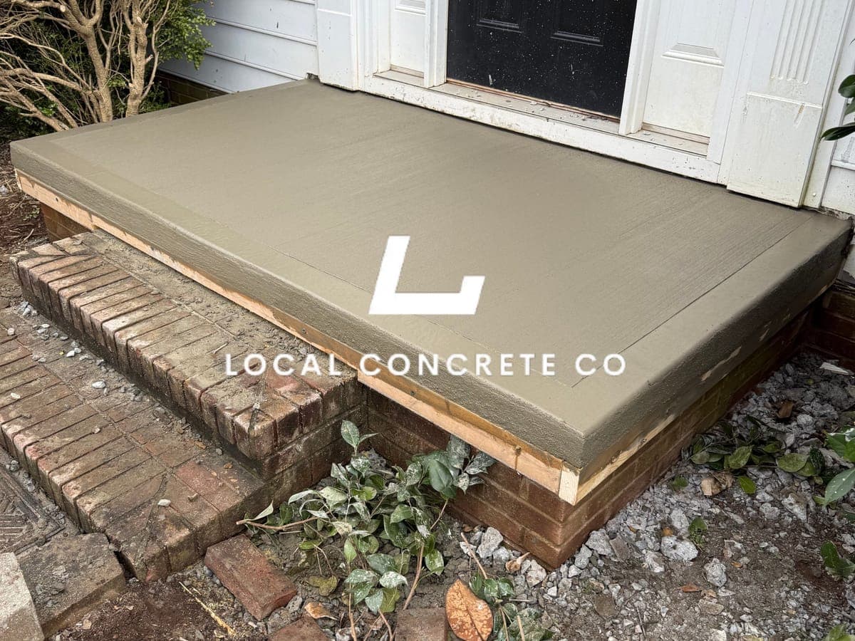 Local Concrete Contractor Concrete Porches project in Raleigh, North Carolina (Mecklenburg County) — 4000 PSI commercial-grade concrete, expansion joints, professional broom or smooth finish.